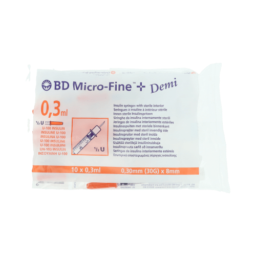 BD Micro-Fine+ Demi Seringues à Insuline 0,3 ml (30G) BD Accessoires